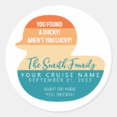 Caribbean Cruise Duck Ronde Sticker (Voorkant)