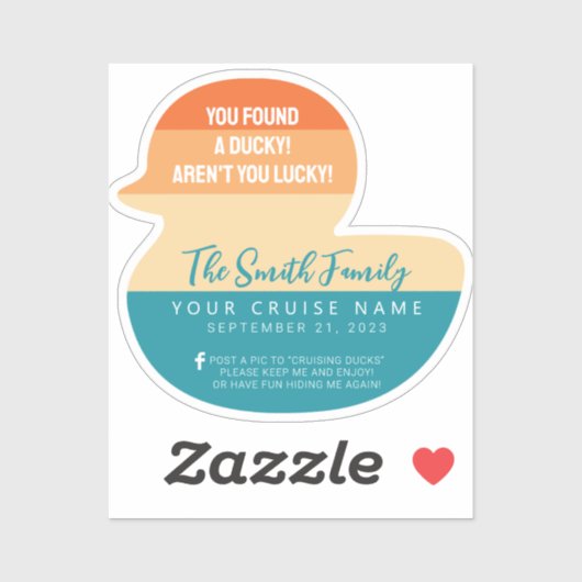 Caribbean Cruise Duck Sticker (Vel)