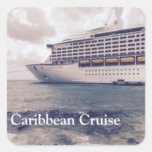 Caribbean Cruise - Vierkante Stickers, glanzend Sticker (Voorkant)