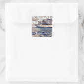 Caribbean Cruise - Vierkante Stickers, glanzend Sticker (Tas)