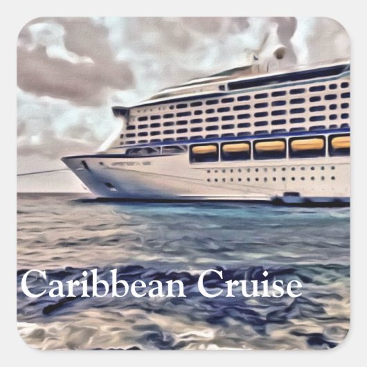 Caribbean Cruise - Vierkante Stickers, glanzend Sticker (Voorkant)