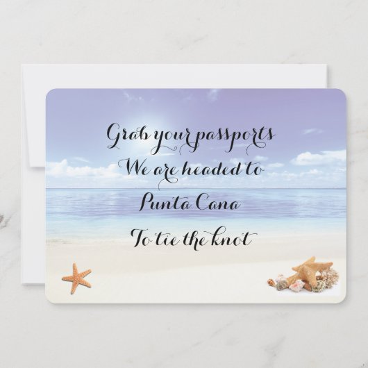 Caribbean Dreams Wedding Boarding Pass uitnodiging (Achterkant)