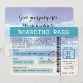 Caribbean Dreams Wedding Boarding Pass uitnodiging (Voorkant / Achterkant)