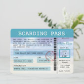 Caribbean Dreams Wedding Boarding Pass uitnodiging (Staand voorkant)