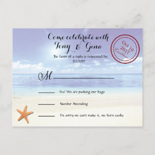 Caribbean Dreamz Destination Wedding RSVP Briefkaa Uitnodiging Briefkaart