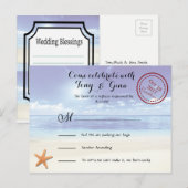 Caribbean Dreamz Destination Wedding RSVP Briefkaa Uitnodiging Briefkaart (Voorkant / Achterkant)