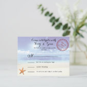 Caribbean Dreamz Destination Wedding RSVP Briefkaa Uitnodiging Briefkaart (Staand voorkant)