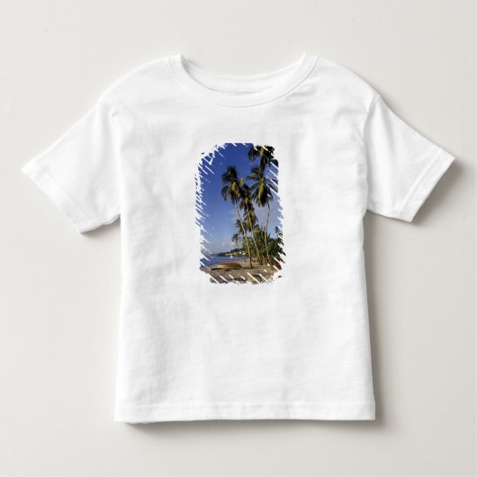 CARIBBEAN, Grenada, St. George, Boats on palm Kinder Shirts (Voorkant)