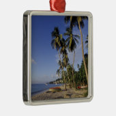 CARIBBEAN, Grenada, St. George, Boats on palm Metalen Ornament (Rechts)