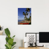 CARIBBEAN, Grenada, St. George, Boats on palm Poster (Thuiskantoor)