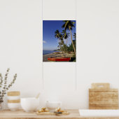 CARIBBEAN, Grenada, St. George, Boats on palm Poster (Keuken)