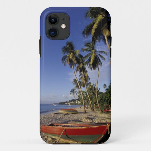 CARIBBEAN, Grenada, St. George, Boten op palm Case-Mate iPhone Case (Achterkant)