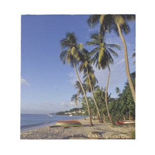 CARIBBEAN, Grenada, St. George, Boten op palm Notitieblok