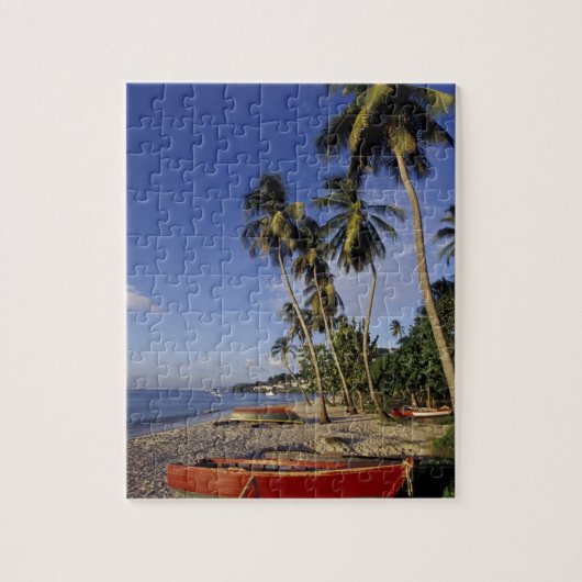 CARIBBEAN, Grenada, St. George, Boten op palmen Legpuzzel (Verticaal)