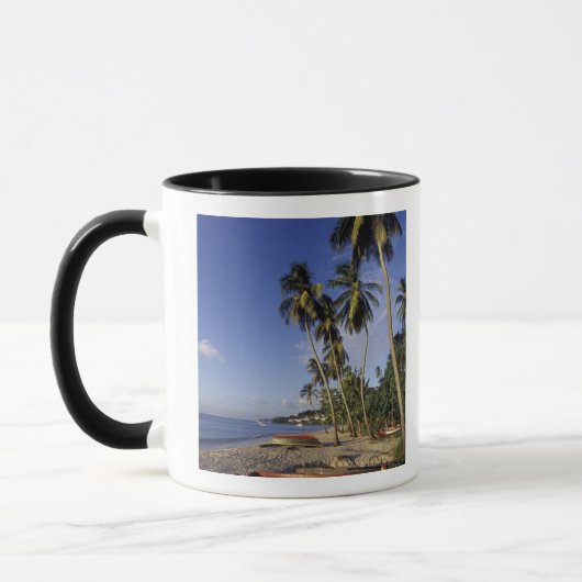 CARIBBEAN, Grenada, St. George, Boten op palmen Mok (Links)