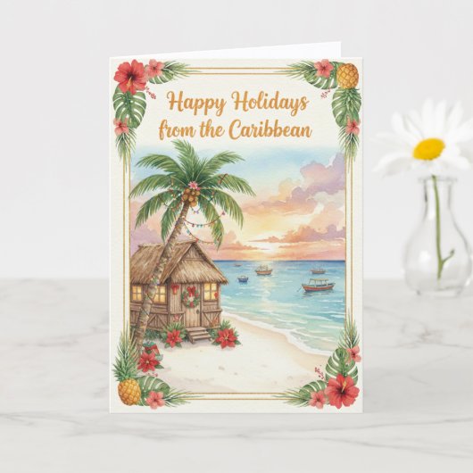 'Caribbean Holidays' Folded Greeting Card Kaart (Kleine Plant)
