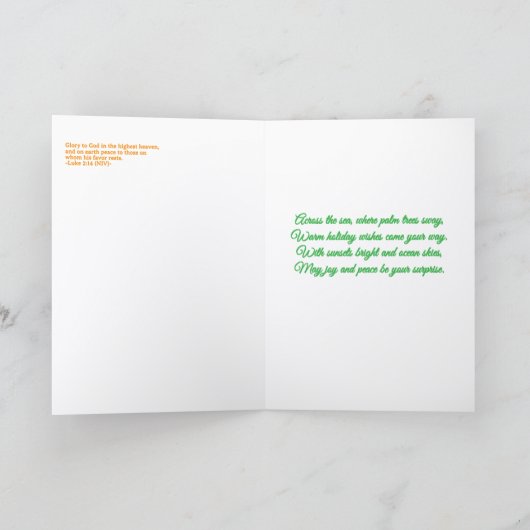 'Caribbean Holidays' Folded Greeting Card Kaart (Binnen)