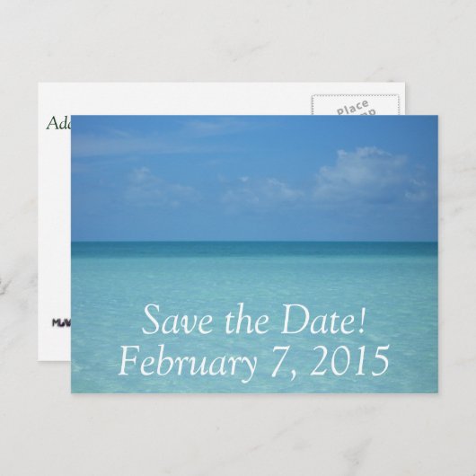 Caribbean Horizon Save the Date Briefkaart (Voorkant / Achterkant)