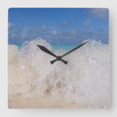 Caribbean Island Wave Love 1 Vierkante Klok (Voorkant)