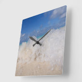 Caribbean Island Wave Love 2 Vierkante Klok (Hoek)