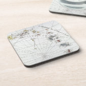 CARIBBEAN: KAART, 1775 BIER ONDERZETTER (Linkerzijde)