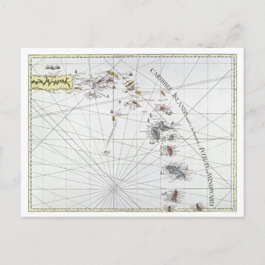 CARIBBEAN: KAART, 1775 BRIEFKAART (Voorkant)