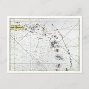 CARIBBEAN: KAART, 1775 BRIEFKAART