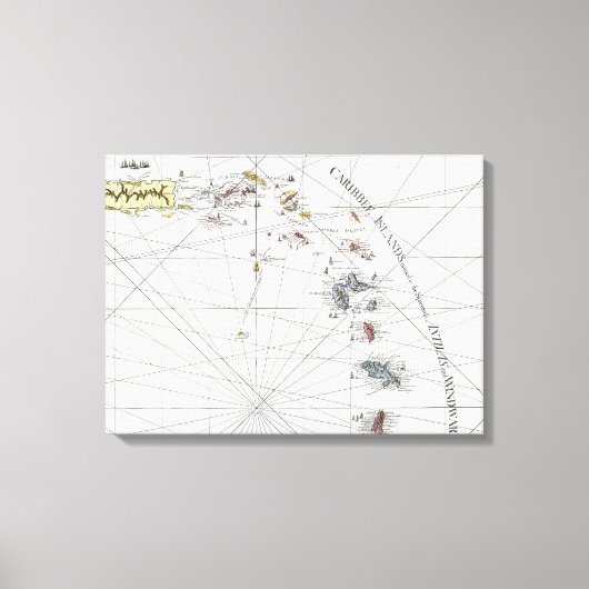 CARIBBEAN: KAART, 1775 CANVAS AFDRUK (Voorkant)