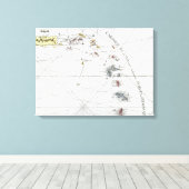 CARIBBEAN: KAART, 1775 CANVAS AFDRUK (Insitu (Houten vloer))