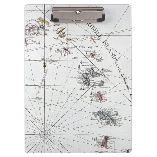 CARIBBEAN: KAART, 1775 KLEMBORD (Voorkant)