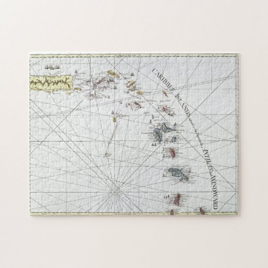 CARIBBEAN: KAART, 1775 LEGPUZZEL (Horizontaal)