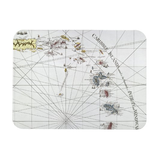 CARIBBEAN: KAART, 1775 MAGNEET (Horizontaal)