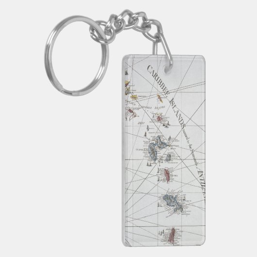 CARIBBEAN: KAART, 1775 SLEUTELHANGER (Voorkant Links)