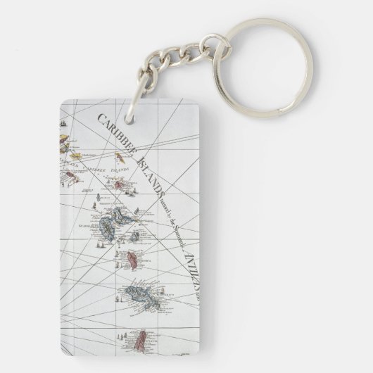 CARIBBEAN: KAART, 1775 SLEUTELHANGER (achterkant)