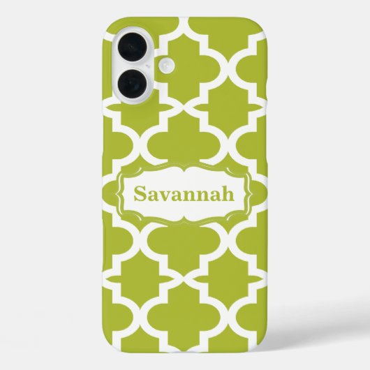 Caribbean Lime Green Marokkaanse gepersonaliseerde Case-Mate iPhone Case (Achterkant)
