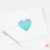 Caribbean Ocean Pastel Ombre paardenbloem dank u Hart Sticker (Envelop)