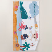 Caribbean Pirates Island Ocean Whale Boys Strandlaken (Voorkant)