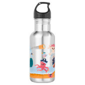 Caribbean Pirates Island Ocean Whale Boys Waterfles (Voorkant)