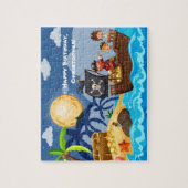 Caribbean pirates, treasure island and full Moon, Legpuzzel (Verticaal)