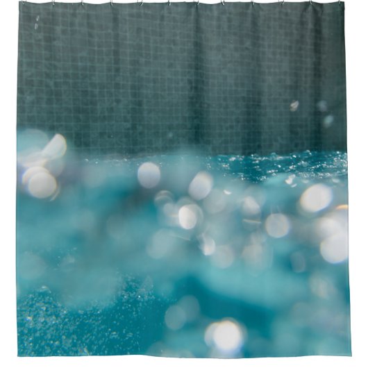 Caribbean Pool Bokeh Glam 1 Douchegordijn (Voorkant)