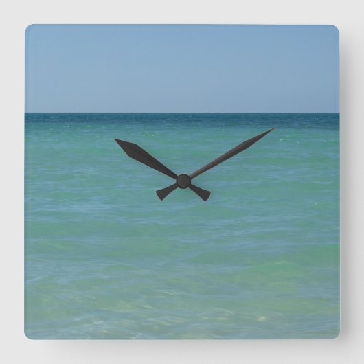 Caribbean Sea Wall Clock Vierkante Klok (Voorkant)