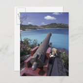 CARIBBEAN, St. Barts, Connon die naar de baai van Briefkaart (Voorkant / Achterkant)