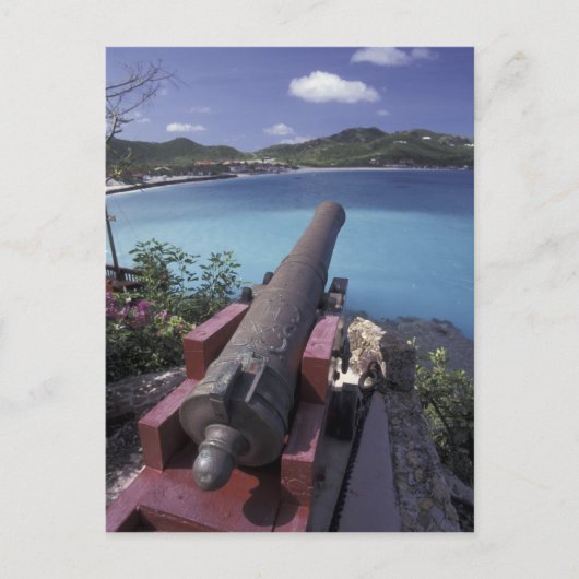 CARIBBEAN, St. Barts, Connon die naar de baai van Briefkaart (Voorkant)