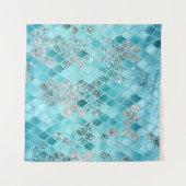 Caribbean Summer Mermaid Scales 1 Wandkleed (Voorkant (horizontaal))