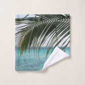 Caribbean Sunrise Ocean Palm 1 Bad Handdoek (Wasdoekje)
