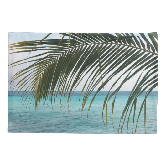 Caribbean Sunrise Ocean Palm 1 Kussensloop (Achterkant)