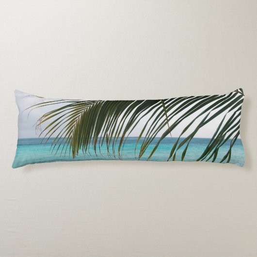 Caribbean Sunrise Ocean Palm 1 Lichaamskussen (Voorkant)