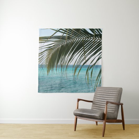 Caribbean Sunrise Ocean Palm 1 Wandkleed (In situ)