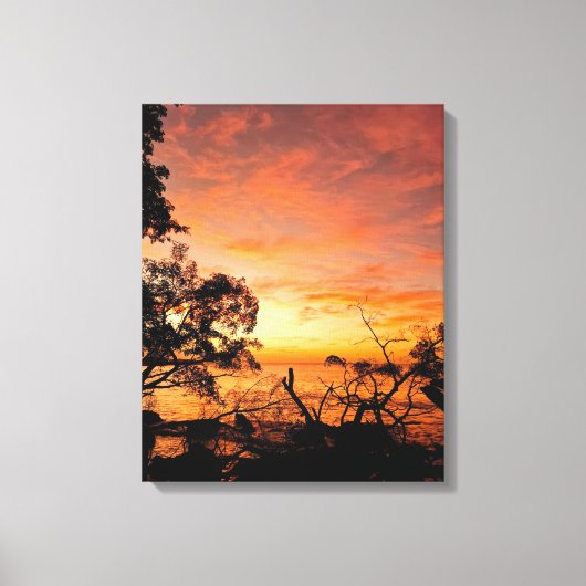 Caribbean Sunset Glow – Canvas Muurkunst (Voorkant)