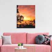Caribbean Sunset Glow – Canvas Muurkunst (Insitu (Woonkamer))